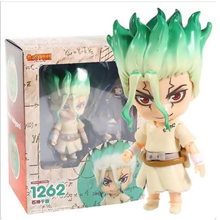 Nendoroid Ishigami Senkuu Ação Cientista Figura Dr.STONE No . 1262 Decoração Face Brinquedos Trocáveis