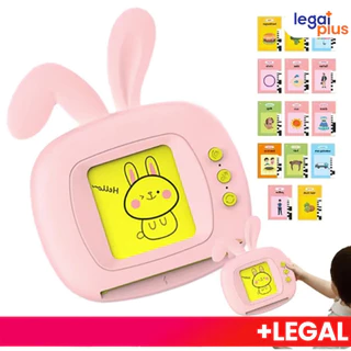 Brinquedo Educativo Infantil: Cartão Bilingue Inglês e Português com Tema Coelhinho, Ideal para Apraxia, Autismo e Alfabetização