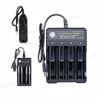 Carregador USB 3.7V 18650 , Bateria De Íon-Lítio , 1-4 Espaços , Carregamento Independente , Portátil , 18350 , 16340 14500 , De BR2L