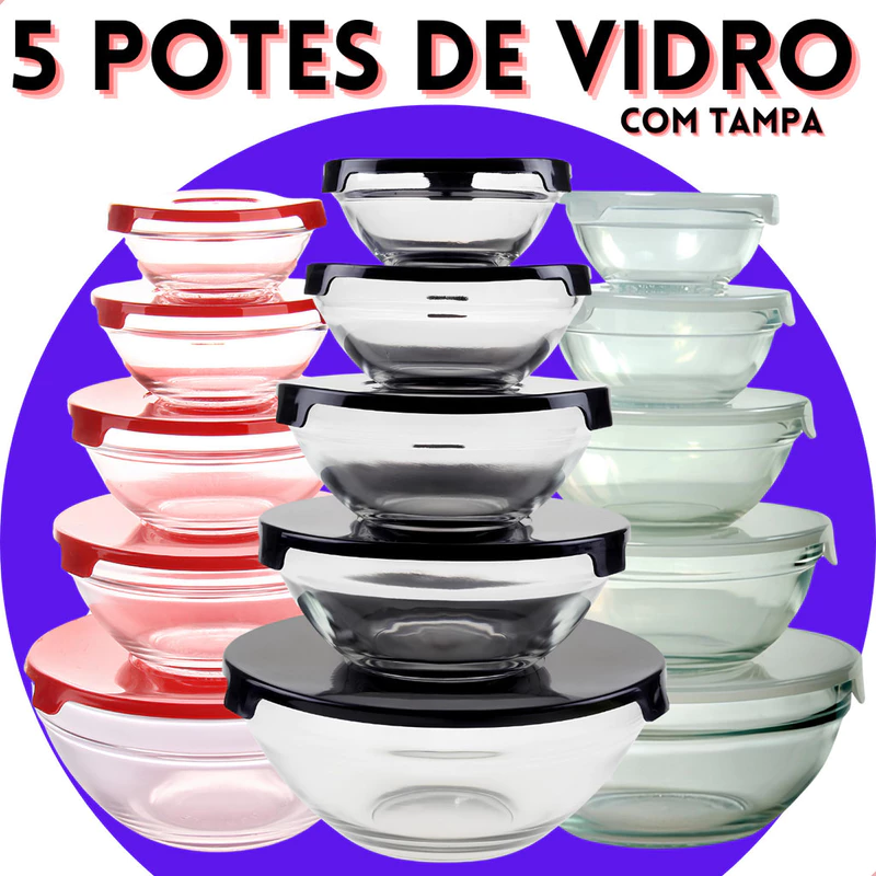 Conjunto de Tigelas Herméticas: Só R$ 21,50! 🥗
