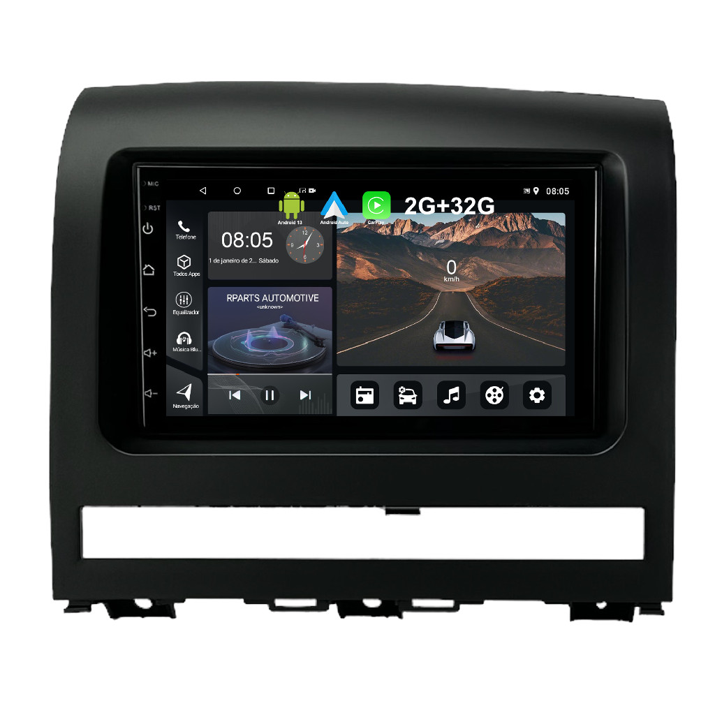 Kit Multimidia 7 Polegadas Android Fiat Palio Siena Strada Idea Preto ...