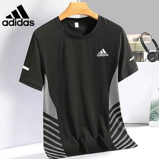 [Camiseta De manga curta masculina Camiseta de seda gelada Camiseta de seda leve Camiseta de seda leve e respirável Camiseta de secagem rápida Camiseta esportiva Top Casual Tamanho grande 5 Cores Exterior