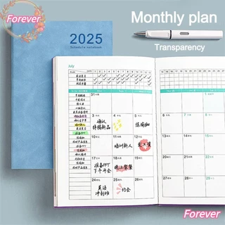 OF Planner Notebook , PU Thickened 2025 Manual De Gerenciamento De Tempo Portátil Mensal/Planejador Diário Para Fazer Agenda