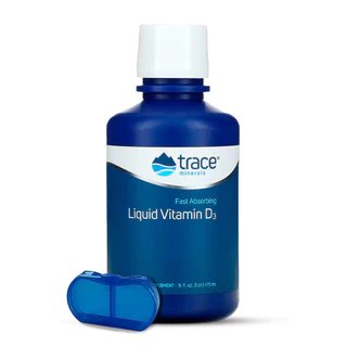 Trace Minerals Vitamina D3 líquida 473 ml + Porta Cápsulas