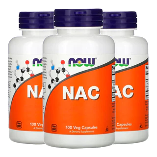 Kit 3x Nac N-acetilcisteína 600mg Now Foods 100Veg Cápsulas/Made in Usa