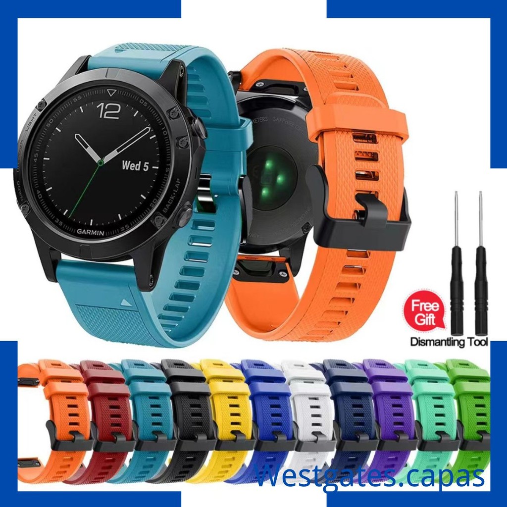 Pulseira Silicone Com fecho Para Garmin Fenix 7x 7 Pro 6X 6Pro 5X 5Plus ...