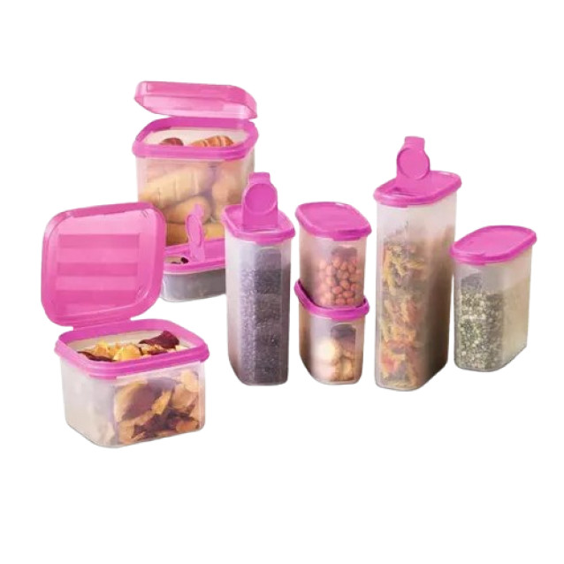Kit Tupperware Modulares Rosa Tulipa 8 Peças Translúcidas Com garantia ...