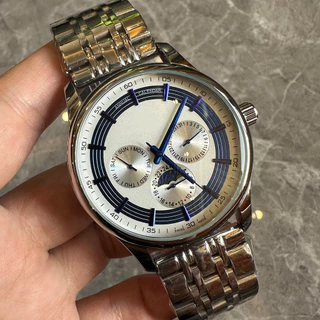 Relógio De Quartzo Masculino Com Pulseira De Aço Inoxidável À Prova D'água De Seis Ponteiros Totalmente Funcional