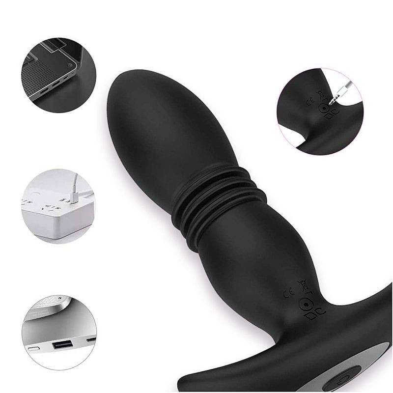 plug anal vai e vem Vibrador Anal Beads Plug Com Gomos Crescentes main image 0