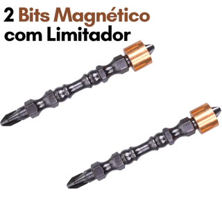 Kit Ponteira Bits PH2 Ant-slip Duplo Magnético com Limitador Imantado Jogo Bits Philips Imã