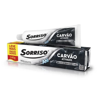 Creme Dental Clareador Sorriso Carvão Ativado 140g em Oferta na Shopee