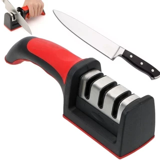 Amolador de Facas Profissional 3 Estágios em Aço Inox - Afiador de Fio Cego e Desgastado em Oferta na Shopee