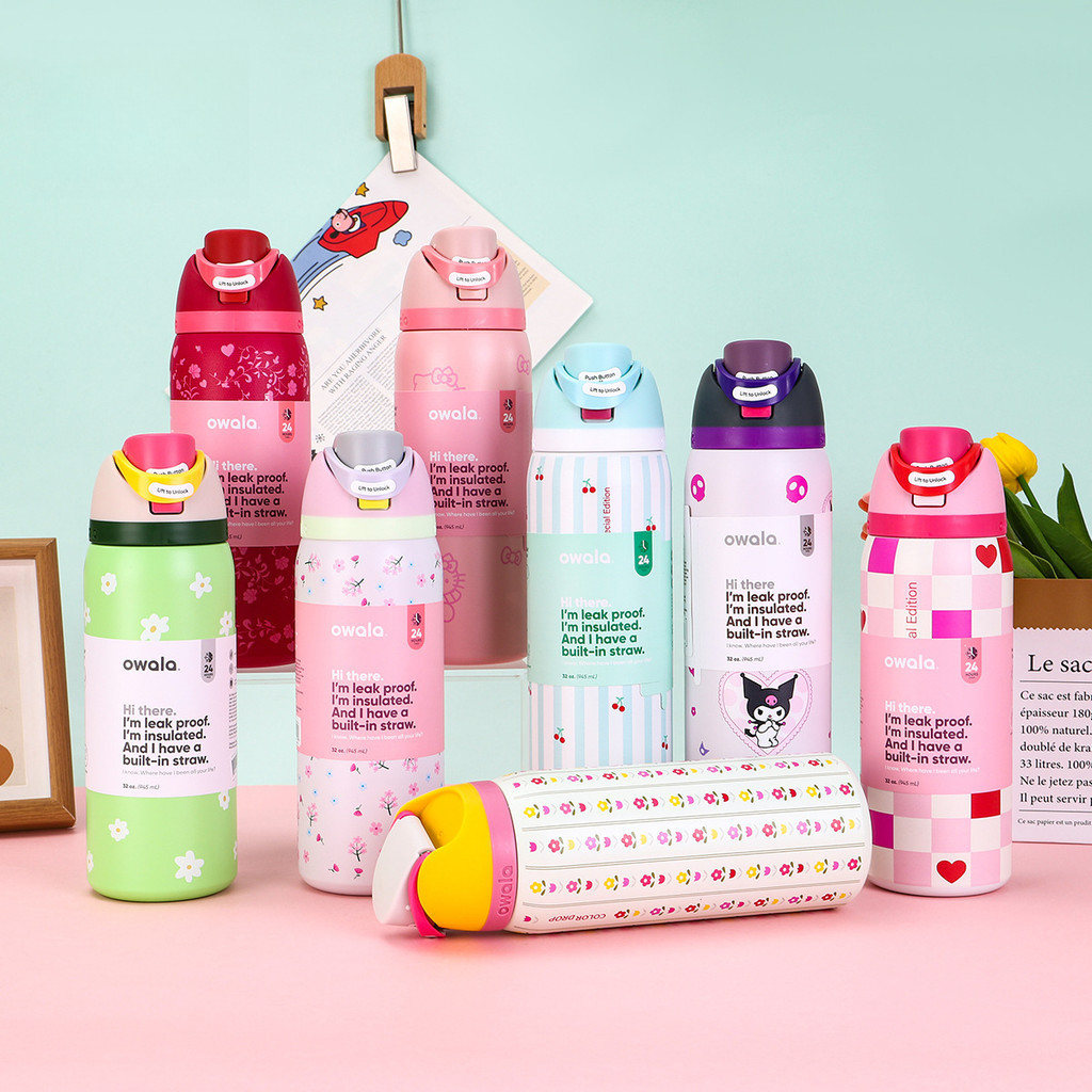 24 Onças 32 Owala Cup FreeSip Fresh Series Hello Kitty Kuromi