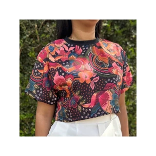 cropped oversized estampado camisão t shirt