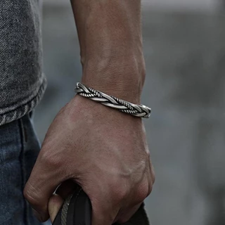 Moda Masculina E Feminina Retro Frita Twists Twisted Bracelet Presentes De Aniversário De Jóias