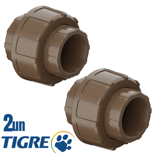 Kit 2x União Soldável 50mm Tigre PVC Água Fria 1,1/2" Motobomba Construção Encanamento