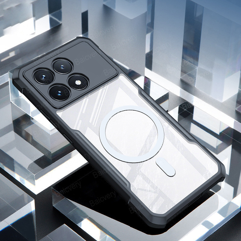 Xiaomi POCO X6 Pro F6 5G Caixa De Proteção De Silicone Duro Magnética Sem Fio