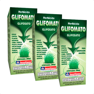 Kit 3 Glifomato Herbicida Insetimax para Jadinagem Amadora - 20ml