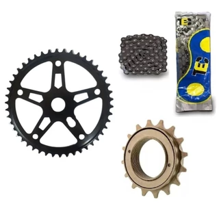 Kit Relação para Bike Aro 24 e 26 Sem Marcha Catraca 20d Corrente Coroa 46d de bicicleta