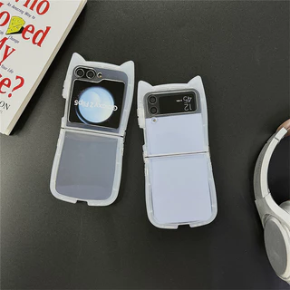 Capa Macia Estilo Orelha De Gato Para Samsung Z Flip 6 5/4/3 TPU Telefone À Prova De Choque