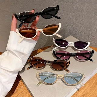 Moda Meio-Estrutura Óculos De Sol De Olho De Gato Pequeno Vintage Sombras Summer Beach Street Eyewear For Women