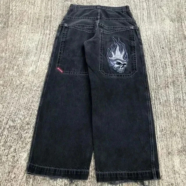 JNCO Y2K calças jeans largas homens do vintage bordado jeans de