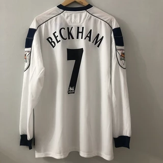 【 Envio Dentro De 12 Horas � Manga Longa 1999-2000 Retro 7 # BECKHAM Camisa De Futebol