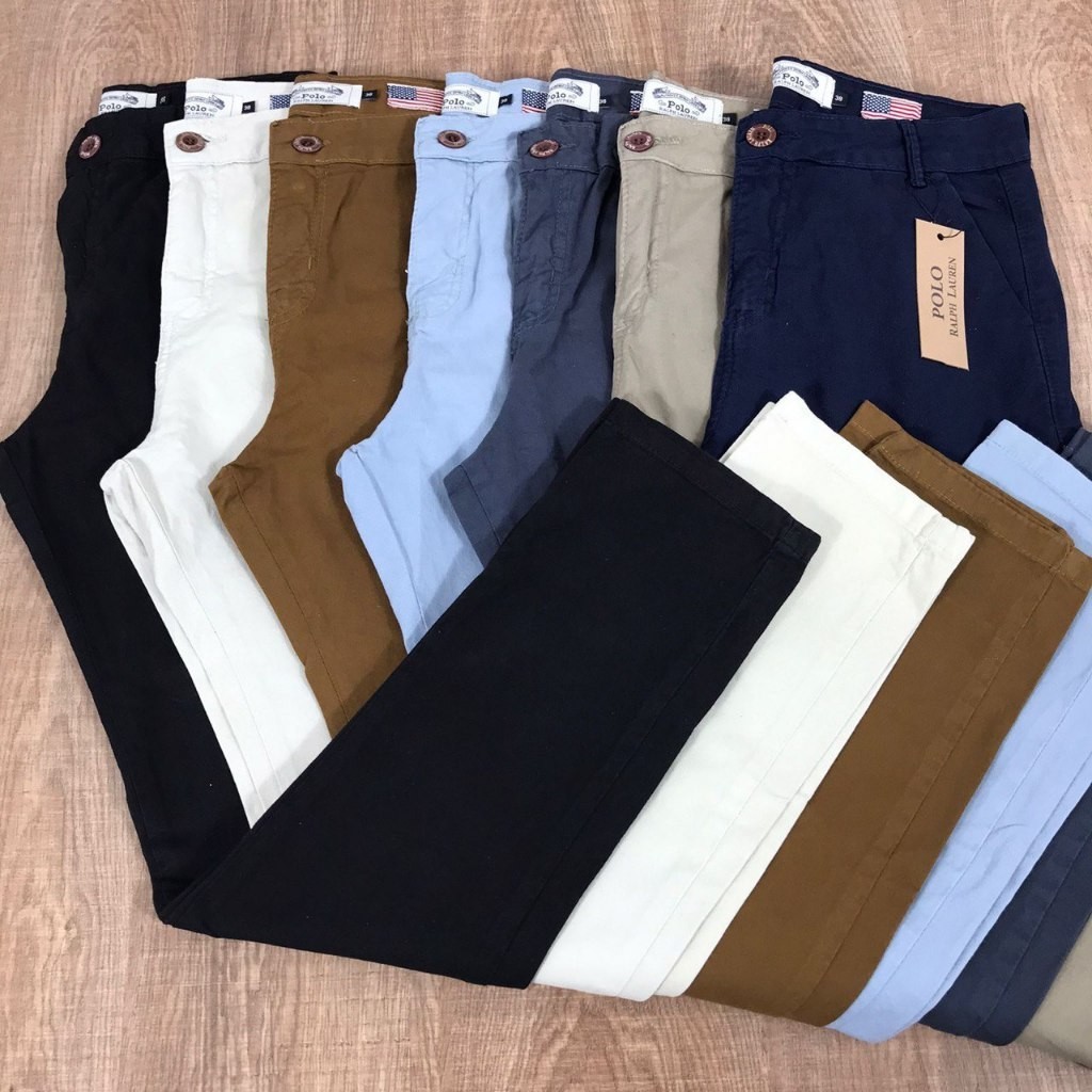 Calça Sarja Maculina POLO Casual Slim Preta Esporte Fino E