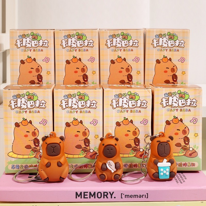 kapibara06 1/3Pcs Capybara Blind Box Keychain-Porta-Chaves-Saco