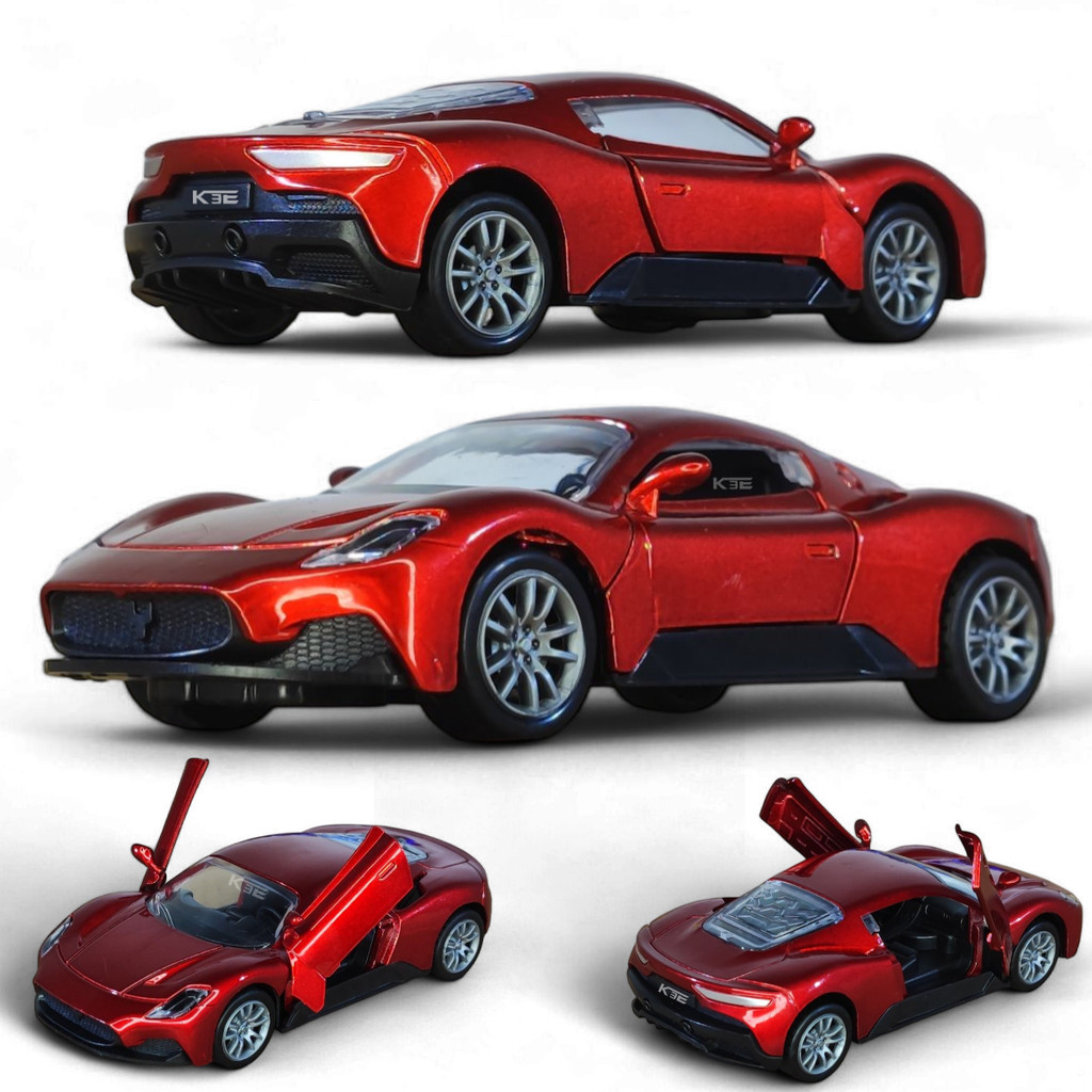 Miniatura Carrinho Ferro Maserati MC20 Fricção Abre Portas Cor VERMELHO