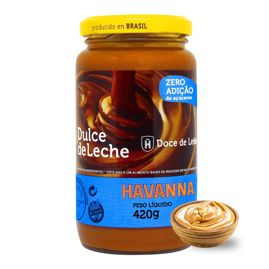 Doce Leite Havanna Zero Açúcar Dulce De Leche Vidro 420g | Shopee Brasil