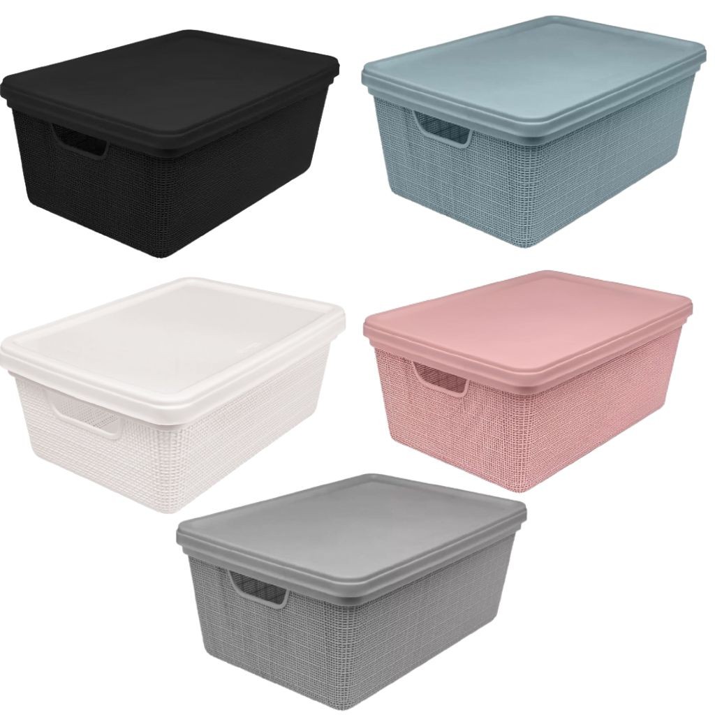 Caixa Organizadora Média Decorativa C/ Tampa 5 Litros Multiuso Juta Jaguar