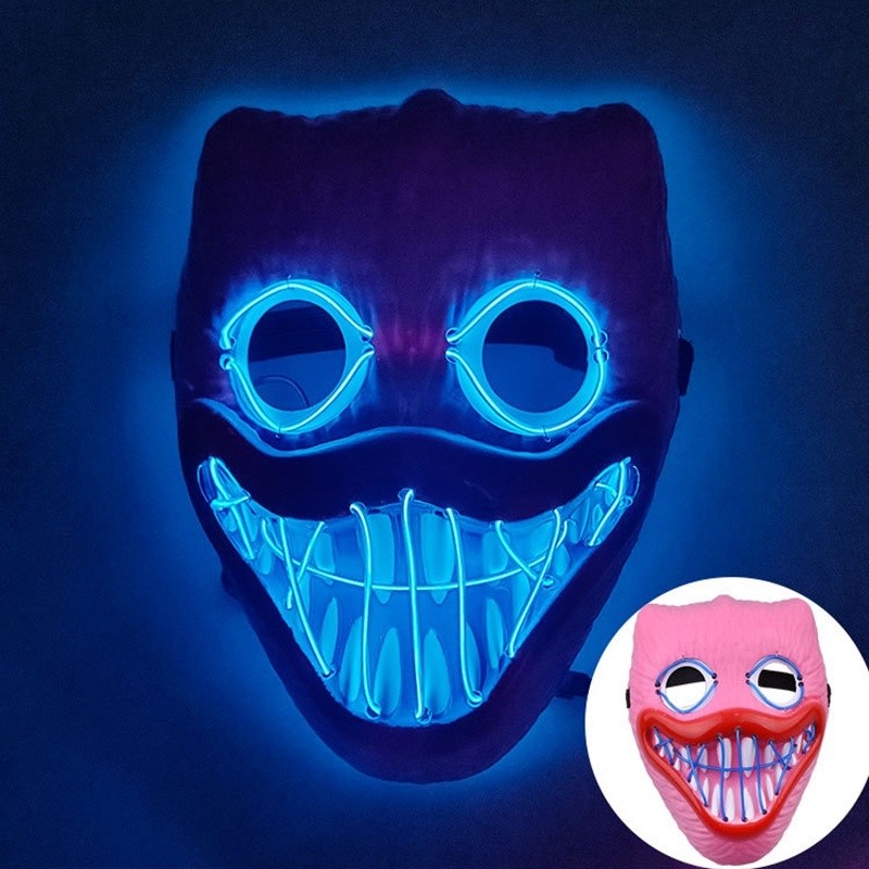 Led Light Mask Cosplay Japanese Cartoon Neon Light Samurai Mascara ...