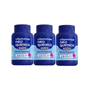 Kit 3x Vitamina Kids Morango Com 60 Comp - Neo Química