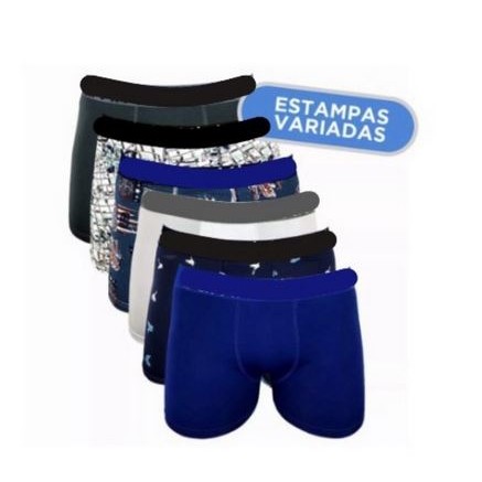 Kit 12 Cuecas box boxer Infantil lisas e estampadas variadas