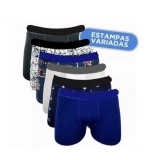 Kit 12 Cuecas box boxer Infantil lisas e estampadas variadas