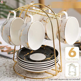 Porta Canecas De Café Nordic Home Cozinha Mesa 6 Xícaras Suporte Metal Dourado