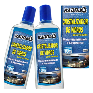 Kit Com 2 Cristalizador De Vidros Radnaq Visibilidade 100 Ml