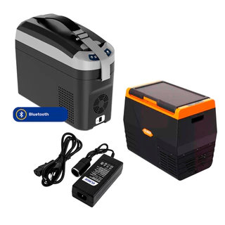 Kit Geladeira Portátil  12/24V 18L ou 35L + Conversor 12V 8A p/ Caminhão, Viagens e Camping - Elber em Oferta na Shopee