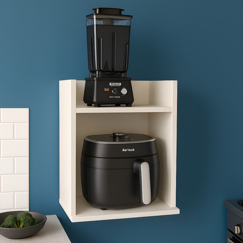 Prateleira Suporte Microondas Mdf Airfryer Fixo De Parede | Shopee Brasil