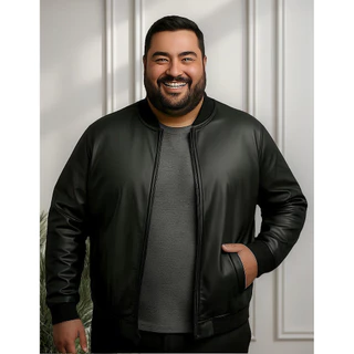 Jaqueta De Couro Pu Plus Size Masculina Motoqueiro Premium