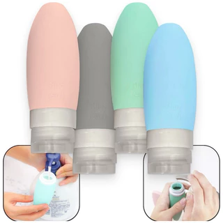 Kit Viagem 4 Frascos Silicone Pote 90ml Porta Creme Shampoo Perfume Loção Corporal Sabonete Líquido em Oferta na Shopee