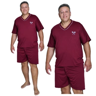 Pijama Masculino Extra Grande Curto Camisa E Short Plus Size Verão Promoção em Oferta na Shopee
