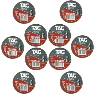 10 Latas de Chumbinho Nautika Tsunami 5.5mm 125un Cada