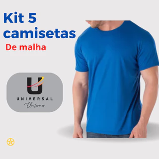 kit 5 Camisetas de malha 100% Poliéster
