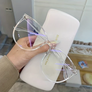 Influenciador Retro Moldura de Vidro Retro Grande Moldura de Vidro Moda Moldura de Vidro Simples Moldura Redonda Única Moldura de Vidro Plano Anti-Azul Luz