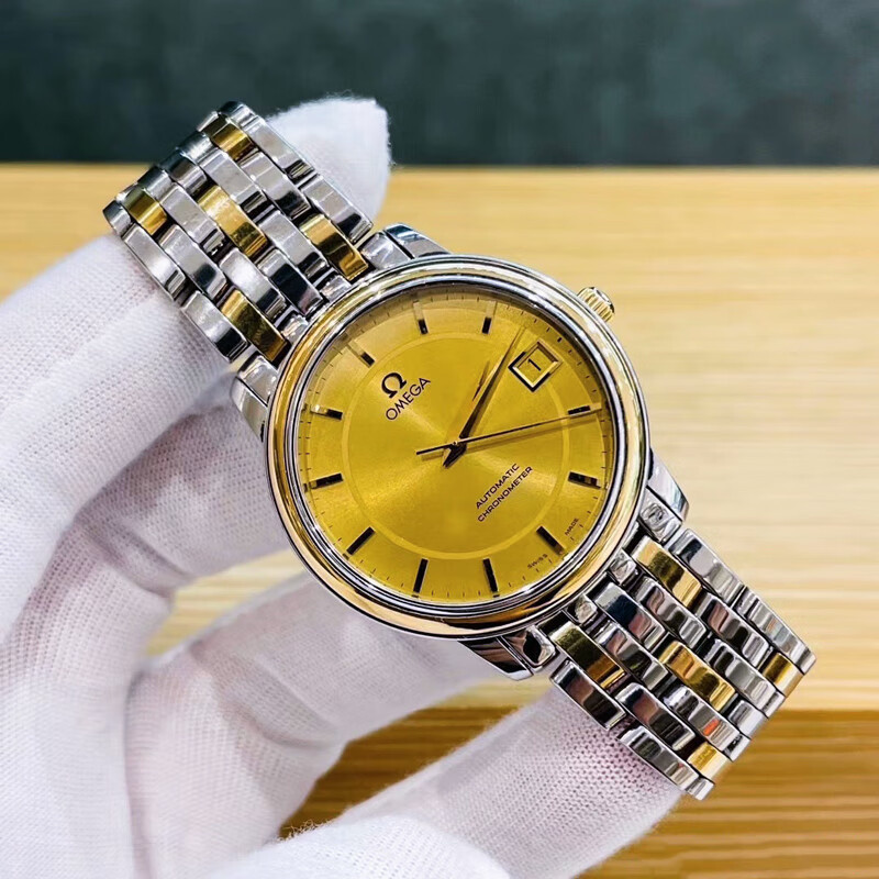 Omega Men's Disc Flying Relógio Mecânico Automático De Ouro Formal ...