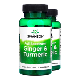 Kit 2x Gengibre Cúrcuma Swanson Fórmula 2 em 1 60Caps Importado/Made in Usa