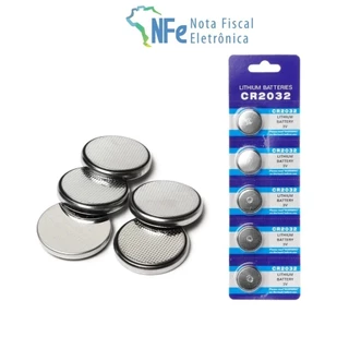 05 Baterias Pilha CR2032 3V Elgin Moeda 1 Cartela Original Alta Durabilidade Ótima Qualidade Longa Duração KL-200