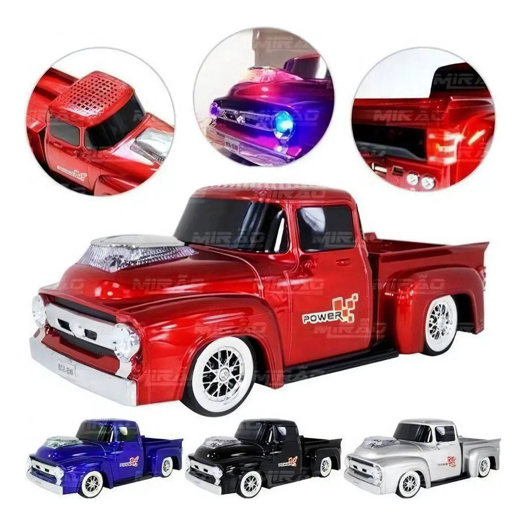 Caminhonete Com Caixa De Som Luzes Led Xtrad Ws-538 Vermelho